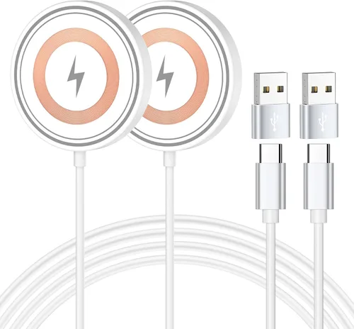 Vista 11 de Cargador inalámbrico magnético MagSafe cargador de carga rápida para iPhone 17e/17 Pro Max Air 16 15 Plus 14 13 12, AirPods, USB-C/A Mag-Safe Base
