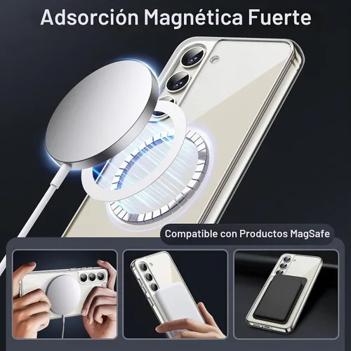 Vista 7 de JETech Funda magnética para Samsung Galaxy S23, compatible con MagSafe, transparente Funda protectora para teléfono a prueba de golpes, parte