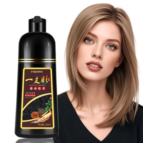 Vista 8 de Champú de tinte para cabello negro para cabello gris, champú instantáneo de color de cabello, tinte de cabello negro de larga duración y champu