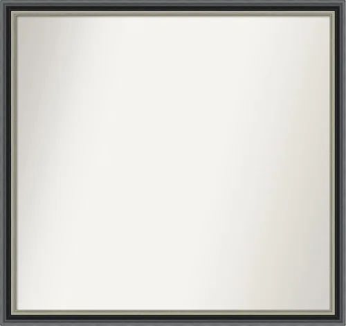 Vista 262 de Amanti Art Espejo de baño negro para sobre el fregadero, 23 x 23 pulgadas, espejo cuadrado negro Ashton, marco de madera tradicional mediano, se