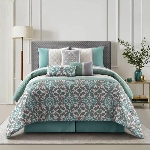 Vista 7 de Stratford Park Snuggle - Juego de ropa de cama de 6 piezas, color gris, King, 100% poliéster