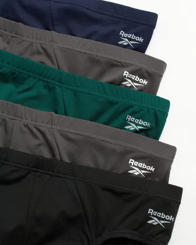 Vista 2 de Reebok Ropa interior para hombre, secado rápido, rendimiento de tiro bajo (paquete de 5)