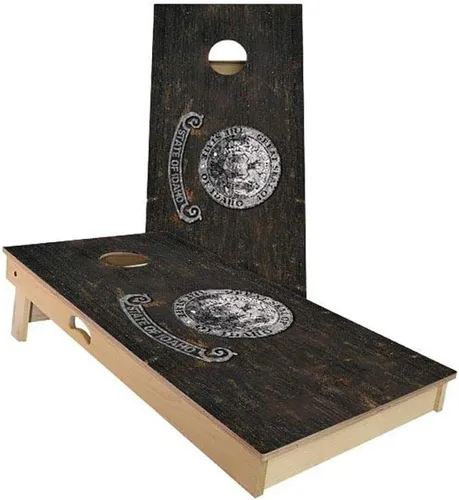 Vista 3 de Slick Woody's Professional-Grade Cornhole Boards - 4'x2' Solid Wood Regulation Flag Bean Bag Toss Game with 8 Resin Filled Bags