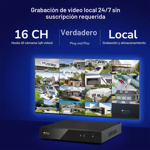 Vista 3 de Kittyhok Sistema de cámaras de seguridad para el hogar, cámaras de triple Kit de 4 cámaras