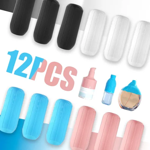 Vista 7 de Fundas elásticas de silicona reutilizables para prueba de fugas para contenedores de viaje en equipaje, cocina reutilizable, artículos de tocador