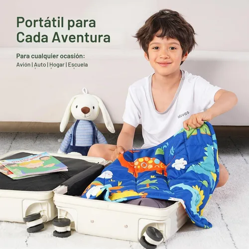 Vista 5 de Sivio Manta ponderada para dormir, 2 libras, 19 x 21 pulgadas, dinosaurio