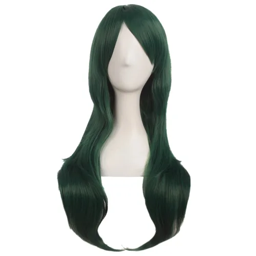 Vista 15 de MapofBeauty - Peluca larga de extremos rizados para cosplay, de 28 pulgadas, para mujer, color Azure Azul celeste