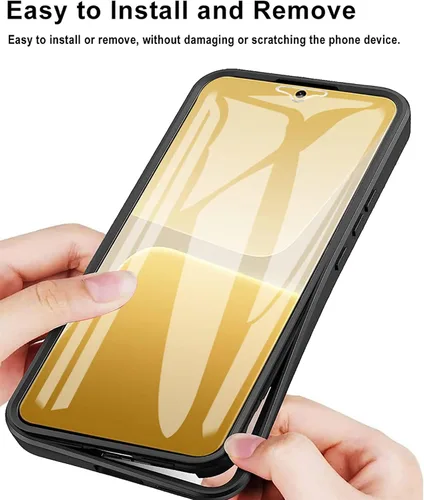 Vista 5 de CCSamll - Funda delgada para Xiaomi Redmi 12C con protector de pantalla, cuerpo completo, transparente, suave TPU, resistente a prueba de golpes