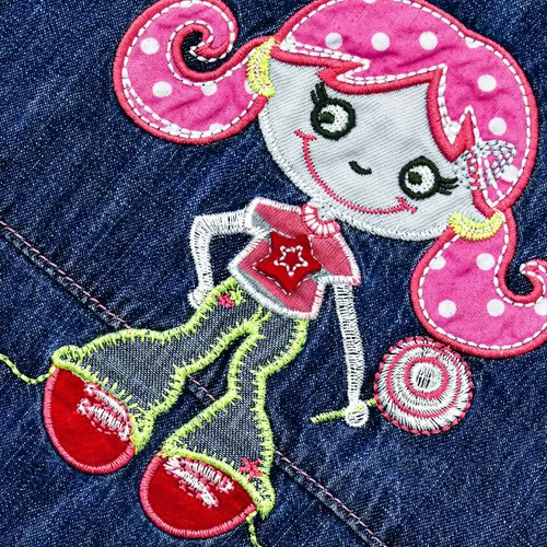 Vista 4 de Peacolate Vestido de tirantes lindo casual de mezclilla para bebé niña de 3M-3 años
