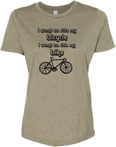 Vista 11 de Cute Women's Screen Printed Crew Neck Tee, Shirts With Sayings, Dusty Blue or Olive