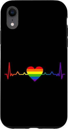 Vista 8 de iPhone 15 Rainbow Heartbeat LGBT Pride Month Gay Bi Trans Case