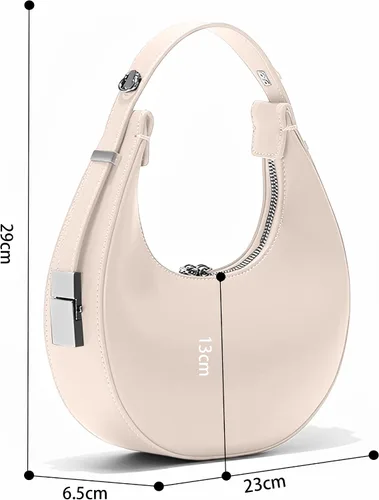 Vista 2 de Bolso de hombro con media luna, bolso de cuero para axilas, bolso de hombro para mujer, bolso vintage, bolsa de negocios, bolsa de ocio