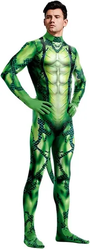 Vista 72 de Disfraz de animal para hombre con estampado de cola grande, overol peludo de elastano para cosplay, fiesta de Halloween