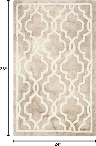 Vista 2 de SAFAVIEH Dip Dye Collection DDY539G - Alfombra decorativa de lana prémium hecha a mano con acuarela marroquí de 2 x 3 pies, color beige/marfil