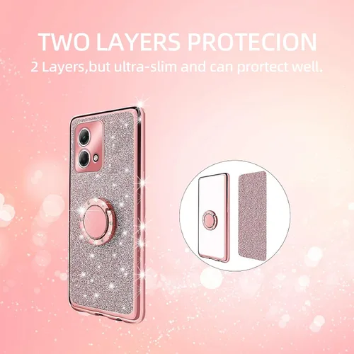 Vista 8 de Funda para Moto G Stylus 4G 2023, Moto G Stylus 2023 (no 0.18 oz) para mujer, con purpurina, suave, elegante, transparente, TPU de lujo, bonita