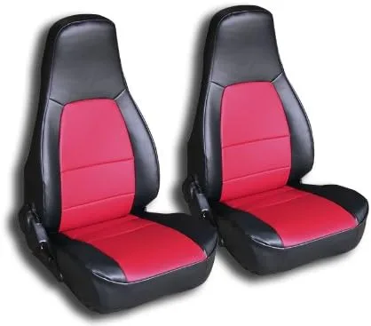 Vista 7 de Iggee Diseñado para Mazda Miata 1990-1997 de cuero artificial, ajuste personalizado, 2 fundas de asiento delantero (par) (beige)