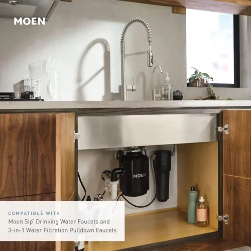 Vista 3 de Moen Sistema avanzado negro de la filtración del agua de la sola etapa debajo del fregadero, F9800