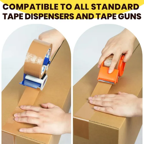 Vista 6 de ADHES - Cinta de embalaje marrón con dispensador, 2.6 mil, 1.88 pulgadas x 55 yardas, 6 rollos de cinta de envío resistente para cajas de mudanza