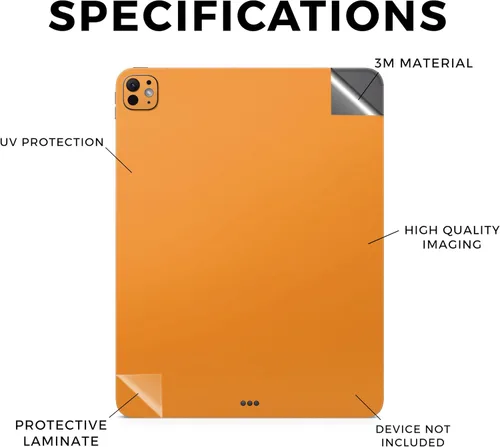 Vista 2 de MightySkins - Funda protectora de vinilo compatible con Apple iPad Pro 11 (M4) 2024, color naranja sólido, funda protectora de vinilo 3M de alta