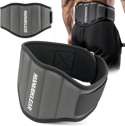Vista 8 de MANUEKLEAR Cinturón de Levantamiento de Pesas para Gimnasio, Cinturón de Entrenamiento de Levantamiento de Pesas y Powerlifting para Hombres