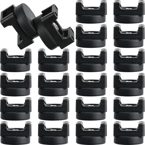 Vista 8 de Yookeer 10 clips magnéticos para cable de montaje con cremallera, color negro, 0.866 in Clips de cable multiusos para cableado eléctrico, base