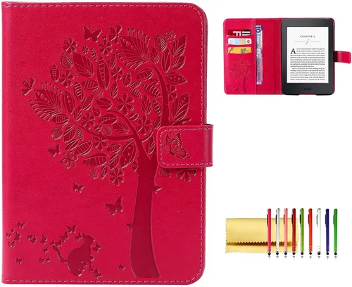 Vista 22 de Funda tipo libro para Kindle Paperwhite de 10ª/7ª/6ª/5ª generación, funda protectora ligera con ranuras para tarjetas, encendido automático