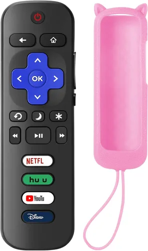 Vista 14 de Control remoto de repuesto para Roku TV con funda protectora suave, control remoto universal para TCL Roku/Hisense Roku/Onn Roku/Sharp Roku/Element