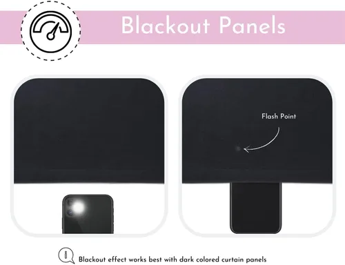 Vista 4 de YOUR CHAIR COVERS - Cortinas opacas de poliéster con ojales - (negro 52 x 63 pulgadas - juego de 2) - para oscurecer la habitación, dormitorio, sala
