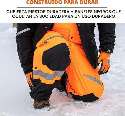 Vista 6 de Ergodyne GloWear 8928 - Overol térmico con aislamiento, alta visibilidad, resistente a la intemperie