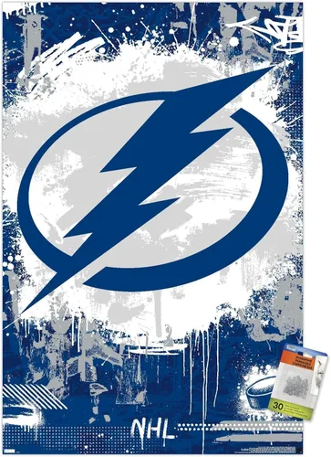Vista 8 de Trends International NHL Tampa Bay Lightning - Póster de pared con logotipo Maximalist 23, 14.72 x 22.37 pulgadas, paquete de póster y alfiler