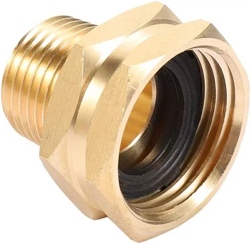 Vista 4 de Adaptador de manguera de jardín, conector macho GHT de 3/4 pulgadas x 1/2 pulgada NPT macho con conector macho de 3/4 pulgadas GHT hembra x 1/2