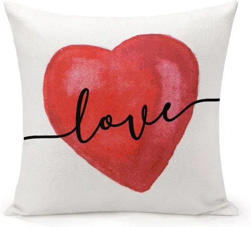 Vista 5 de Fundas de almohada de San Valentín para decoración del hogar, Día de San Valentín, funda de almohada con cremallera, funda de cojín de 18 x 18