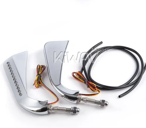 Vista 7 de KiWAV Señales de giro LED de aluminio estilo hacha compatibles con rosca Harley-Davidson de 5/16 pulgadas