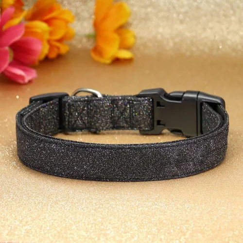 Vista 6 de TDTOK Collar básico brillante para perro, cómodo y duradero, collar para perros pequeños, medianos y grandes con hebilla de plástico ecológica