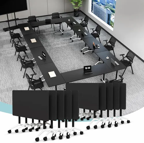 Vista 38 de Mesa de conferencias plegable, mesa de sala de conferencias con ruedas, mesa de conferencias plegable modular, mesas de reuniones de entrenamiento