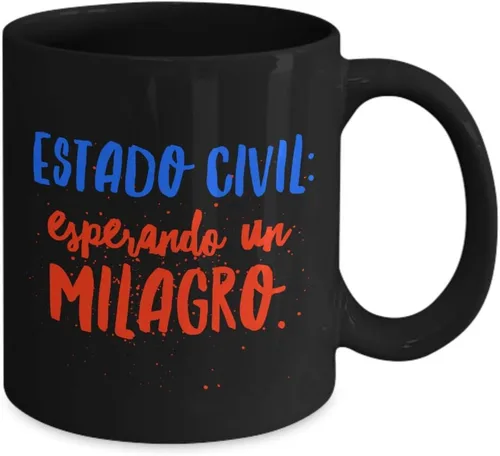Vista 2 de Taza de Cafe Estado Civil Vaso, Coffee Mug divertidas, tazas personalizadas, taza de café inspiradoras, taza con mensajes positivos.