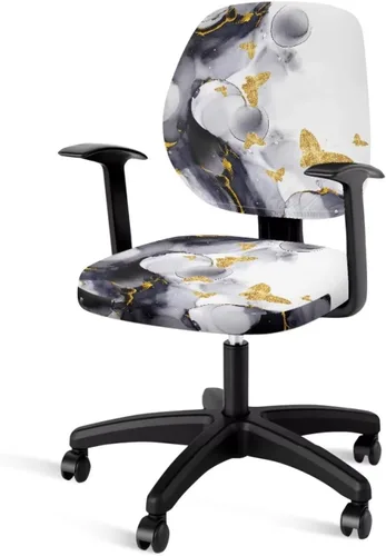 Vista 35 de Funda protectora elástica para silla de oficina con diseño de hongos artísticos, funda giratoria elástica para silla de escritorio, adecuada