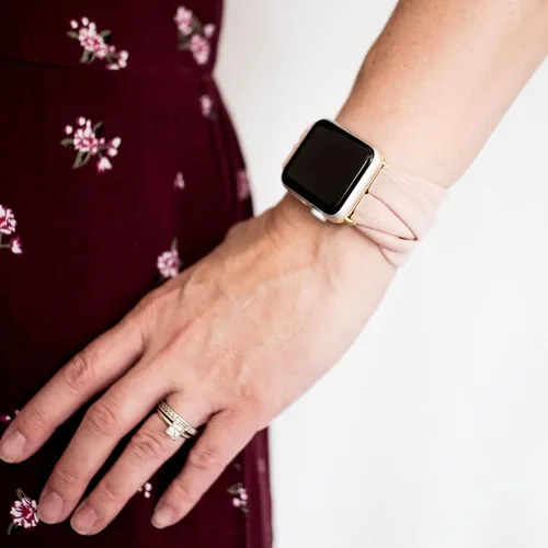 Vista 6 de Banda de yoga rosa rubor para Apple Watch Series 1-8, 1.496 in 1.575 in 1.614 in 1.654 in 1.732 in 1.772 in