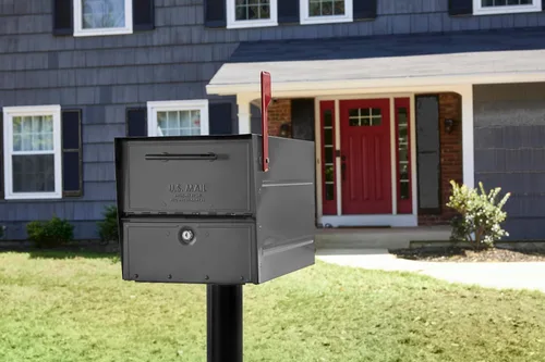 Vista 6 de Architectural Mailboxes Oasis® Eclipse™ Buzón Seguro con Cerradura Aprobado por USPS, Resistente, Anti-Robo de Acero Montado en Poste para Exterior