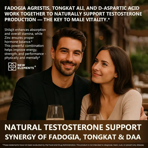 Vista 4 de Suplemento Natural de Refuerzo de Testosterona para Hombres – Potenciador de Testosterona con Tongkat Ali, Fadogia Agrestis, Shilajit, Ashwagandha
