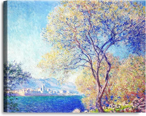 Vista 220 de A&T ARTWORK Antibes Seen from The Salis Gardens de Claude Monet Las Obras de Arte Clásico Mundial Reproducciones, Impresiones de Arte en Lienzo