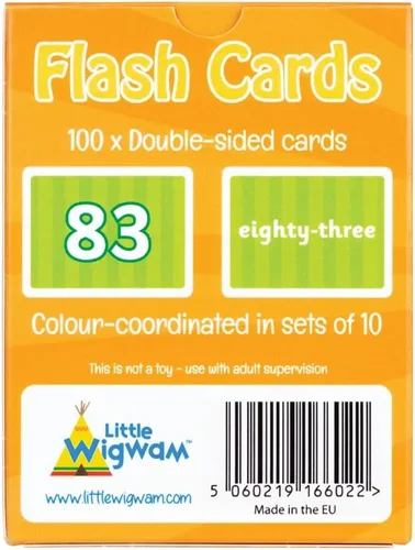 Vista 2 de Little Wigwam Números 1 a 100 tarjetas didácticas - Juego completo de 100 tarjetas didácticas de aprendizaje temprano
