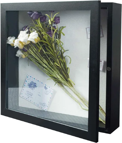 Vista 25 de Muzilife Marco de Fotos Caja de Sombra de 11 x 11 pulgadas - Vitrina Cuadrada de Madera y Vidrio con Interior Profundo de 2.16 pulgadas, Lista