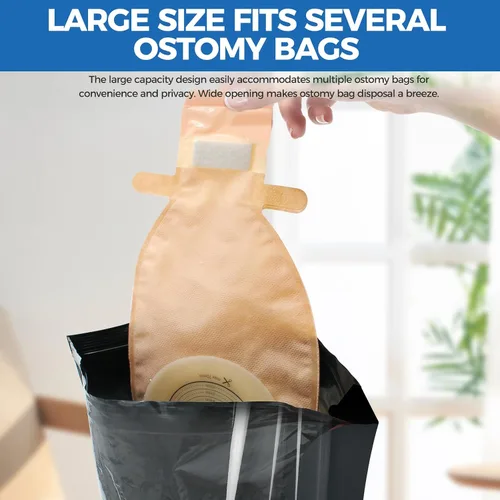 Vista 3 de Bolsas de eliminación de bolsas de ostomía, sistema de eliminación de ostomía Seal-N-Toss, alto sellado/evita olores/sin ensuciar/bolsas