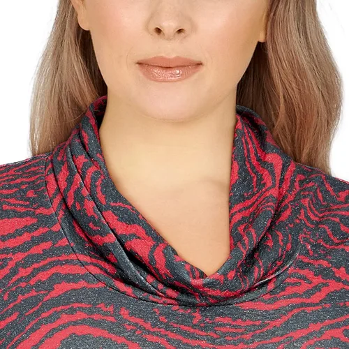 Vista 5 de Ruby Rd. Top metálico de rayas de cebra para mujer de talla grande