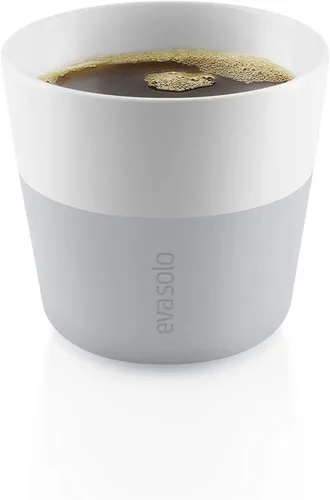 Vista 14 de Eva Solo 2 Tazas Tumbler de Espresso Tazas de Café Tumbler de Porcelana de 3 oz con Agarre Recubierto de Silicona Diseño Danés, Funcionalidad