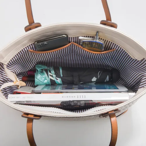 Vista 6 de Bolso de mano de moda para mujer, bolso de hombro, asa superior, juego de 4 piezas
