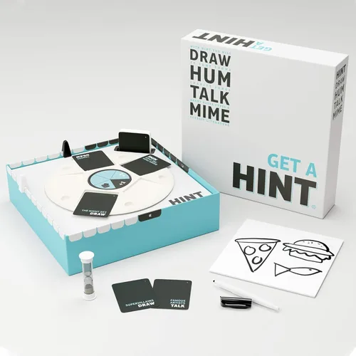 Vista 4 de Bezzerwizzer HINT - Juego de fiesta (edición estadounidense), un divertido y creativo juego de insinuaciones para horas de risa y entretenimiento.
