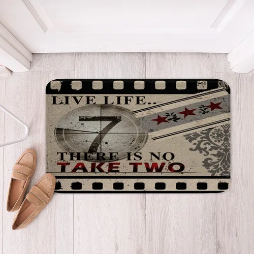 Vista 20 de Alfombras de baño de cine con patrón de palomitas de maíz, alfombras de Btah para bañera para niños, diseño de póster de cine, tapetes de baño