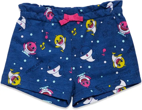 Vista 3 de Pinkfong Baby Shark Mommy Shark - Conjunto de camiseta y pantalones cortos de rizo francés para recién nacidos a niños pequeños